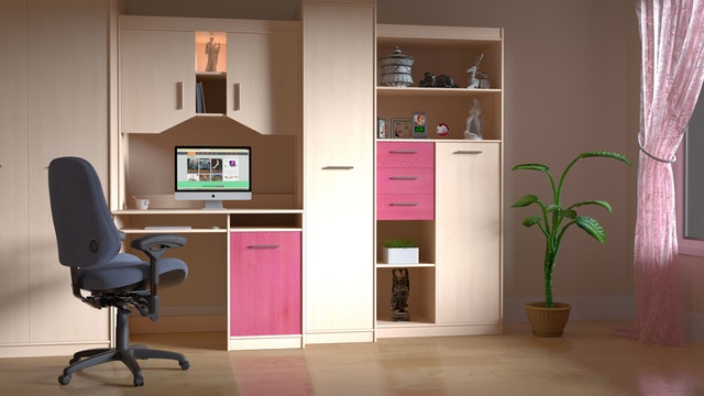 hnědo-růžová nábytková sestava